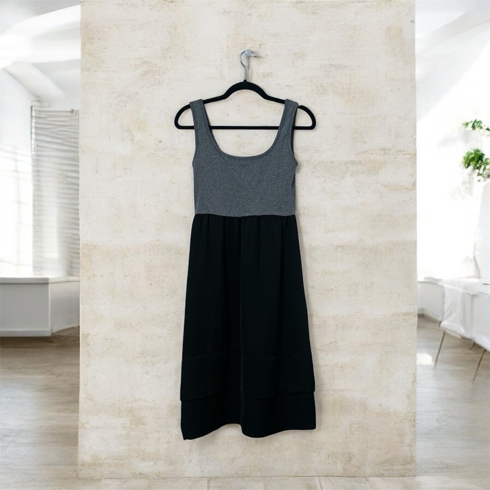 MOSSIMO Two-Tone Scoop Neck Dress - Black & Gray